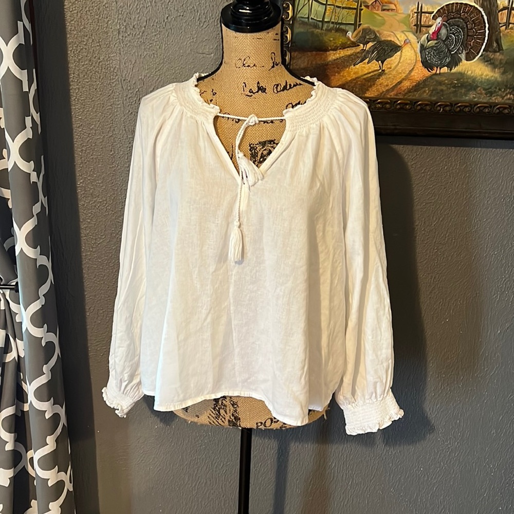 Old Navy White Tie Blouse